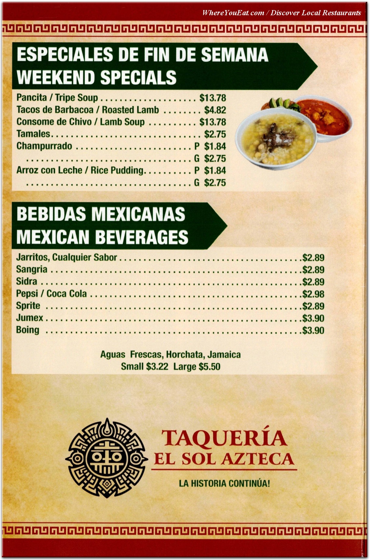menu